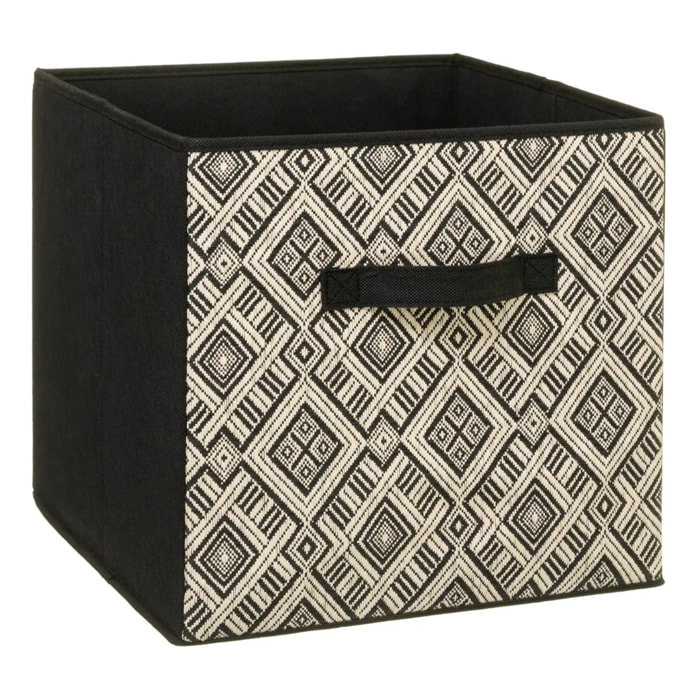 Panier tissu 31x31cm "Mix N' Modul" motif noir et blanc