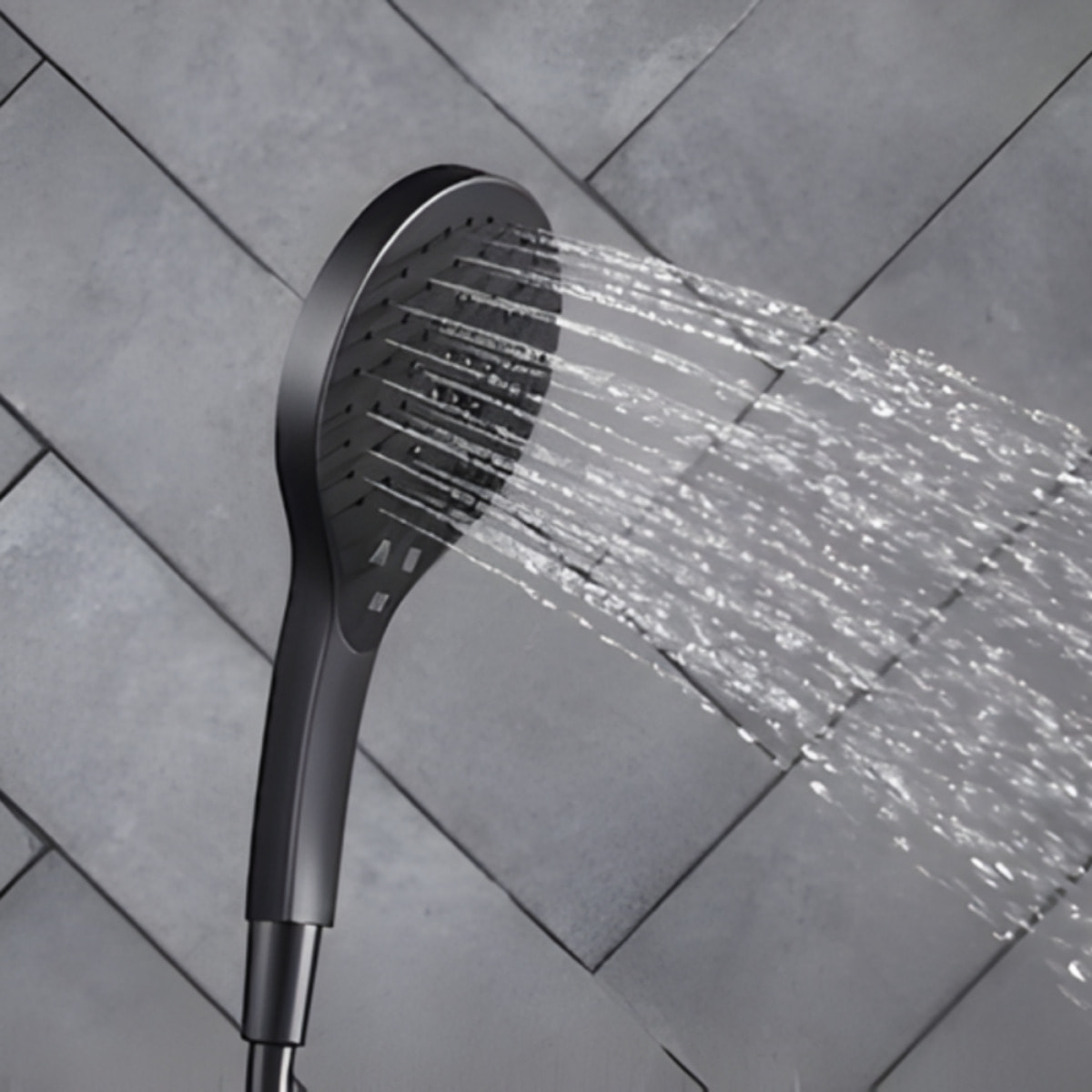 Pommeau de douche 3 jets Metro signature noir mat + flexible