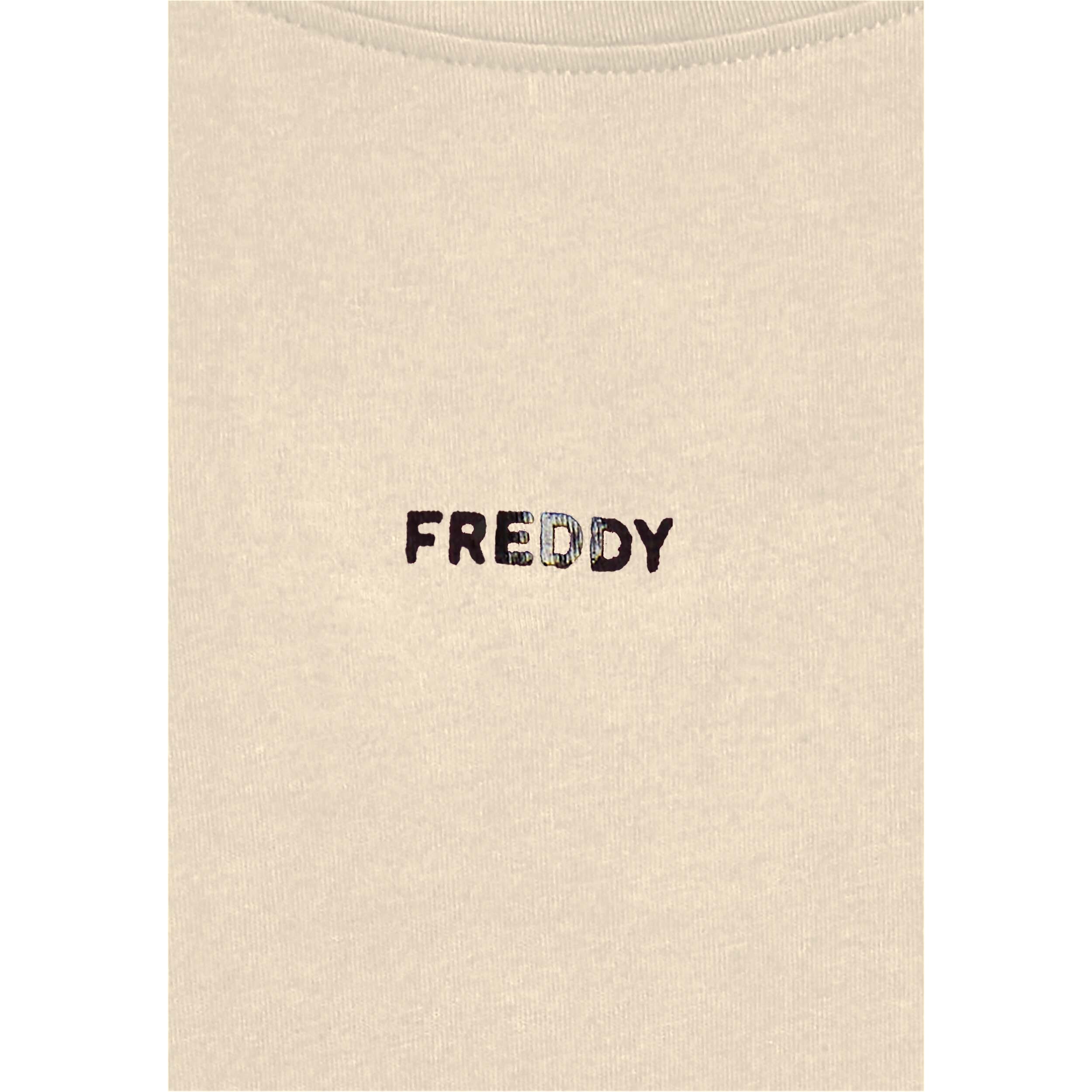 T-shirt donna con stampa sulle spalle