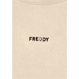 T-shirt donna con stampa sulle spalle