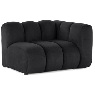 Debbie - module d'assise droit en tissu texturé - Noir
