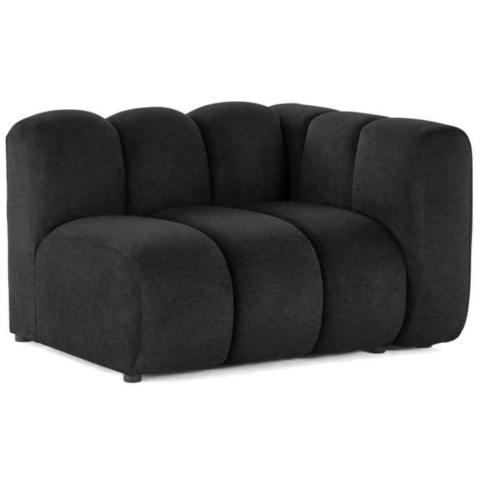 Debbie - module d'assise droit en tissu texturé - Noir