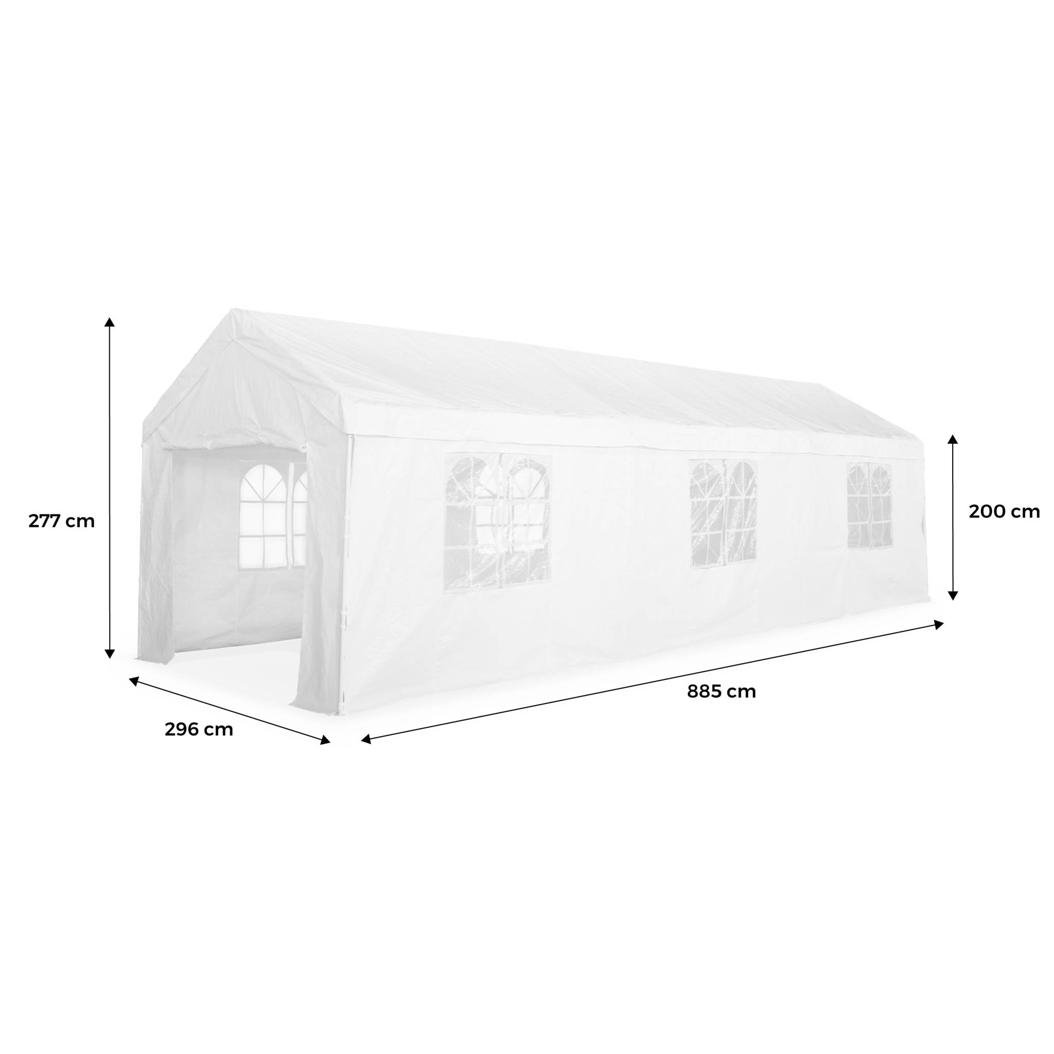 Tente de réception - Burdigala 3x9m -  Blanc. connecteurs métal. tente de jardin idéale pour réception à utiliser comme pavillon. chapiteau ou tonnelle