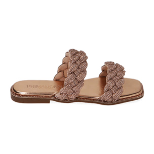 Ciabatte gioiello rosa oro laminato