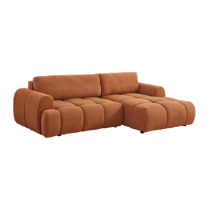 Canapé nuage convertible 4 places en tissu bouclette marron MINDEN