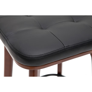 Tabourets de bar vintage noirs et bois foncé 65 cm (lot de 2) GRAMMA