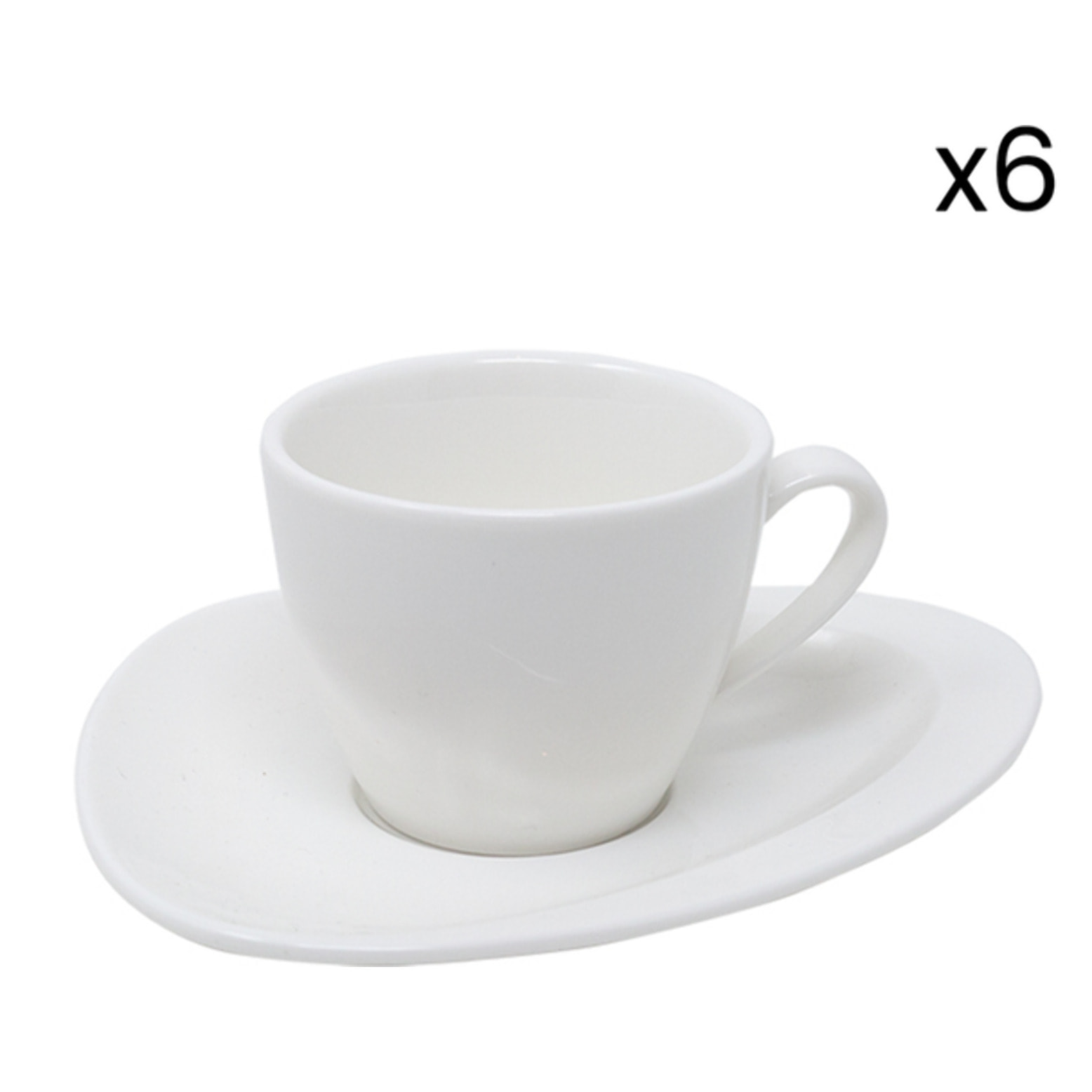 Servizio caffè Carrara da 6 pezzi in porcellana