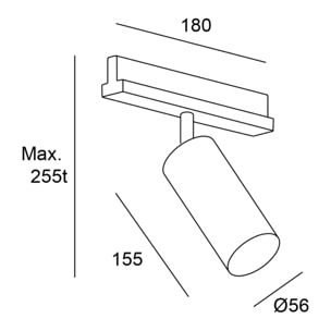 Forlight Arch - Proyector de Carril LED 17.6W Diámetro 5 |6cm. Blanco Cálido 3000K. Sistema de Carril Compatible con Carril Tri