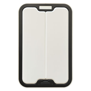 Cubo de Basura color blanco en acero inoxidable con apertura de alas y sensor automático