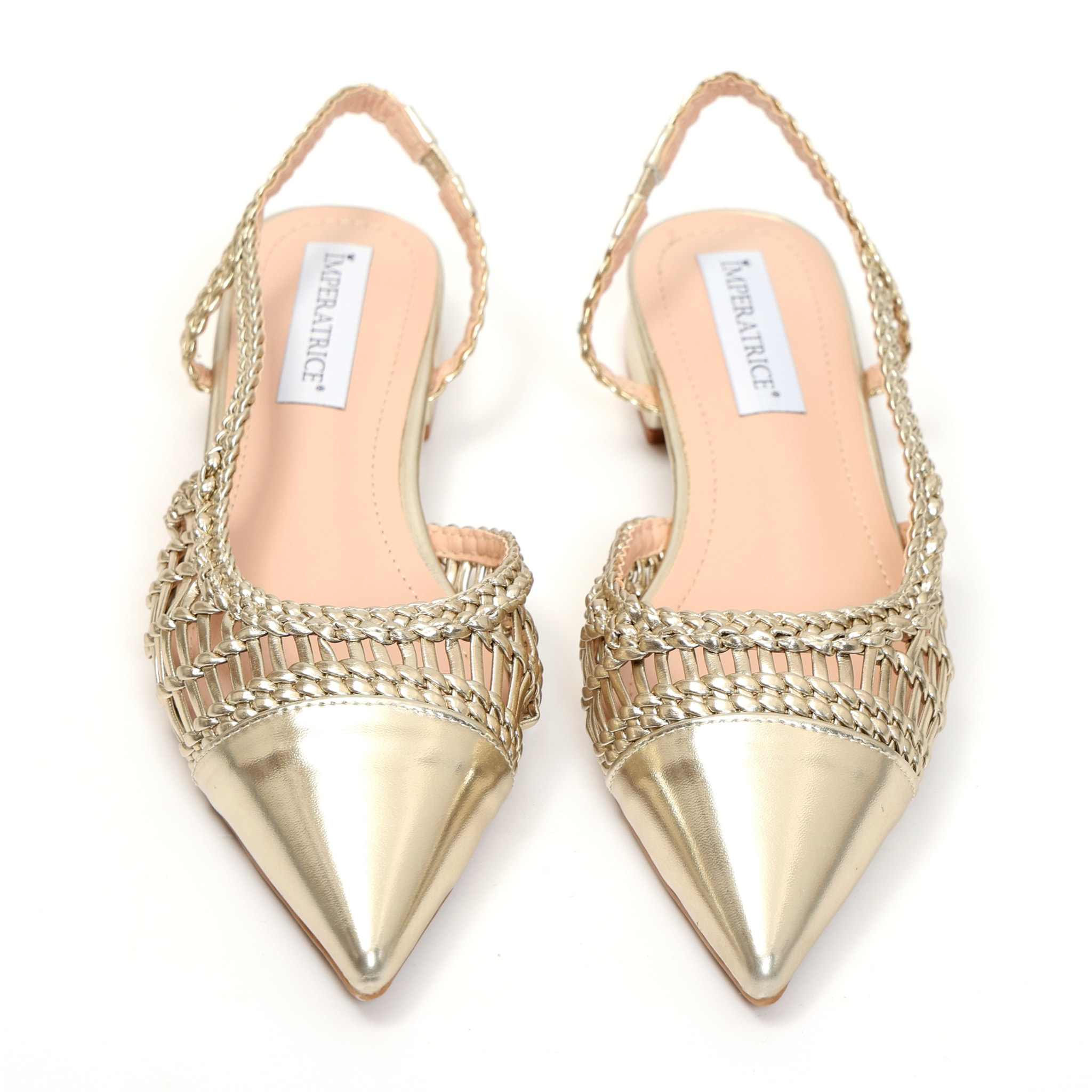 Ballerine in simil pelle con intreccio