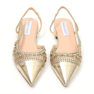 Ballerine in simil pelle con intreccio