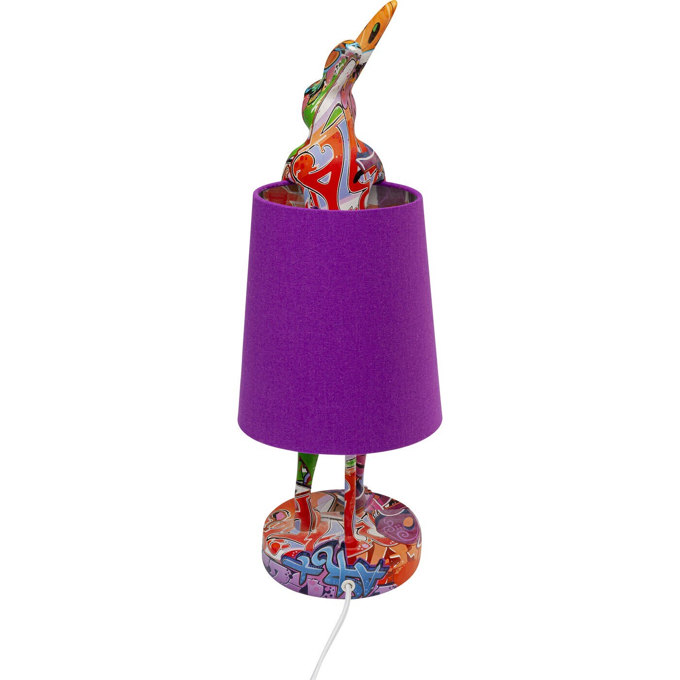 Lampe Animal lapin graffiti et violette 50cm Kare Design