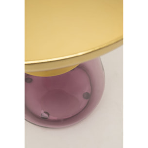Table d'appoint Bottiglia 50cm dorée et violette Kare Design