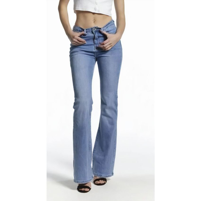 Jeans - modello svasato - blu denim