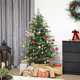 Sapin de Noël artificiel H.150cm épicéa grand réalisme 1202 branches piètement métal pliable vert