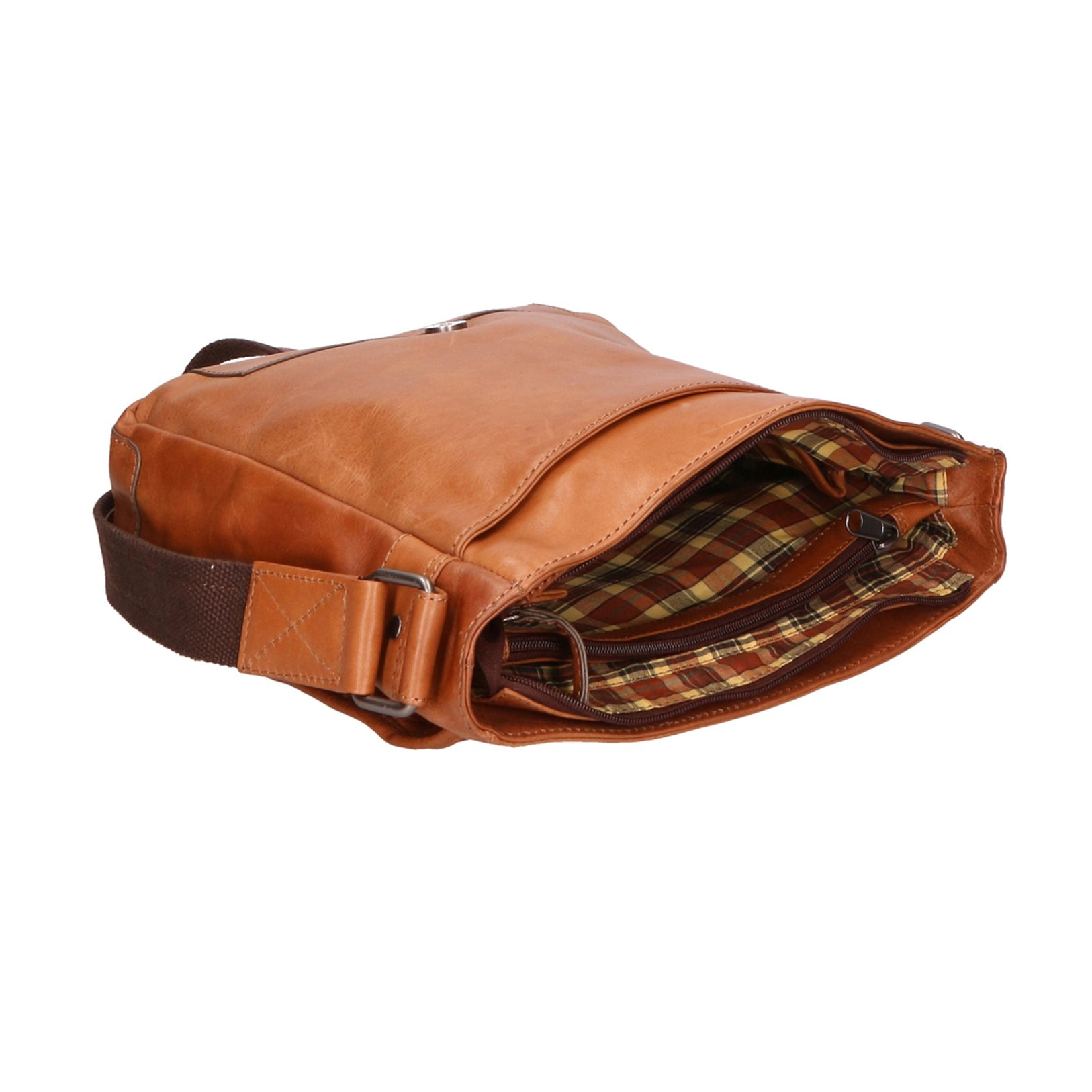 Borsa a tracolla unisex vera pelle - Modello False - 100% pelle - 26.5 x 26.5 x 7.0 cm