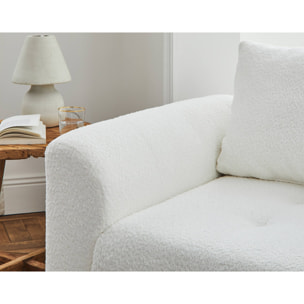 Rune - fauteuil - en tissu bouclette - Blanc