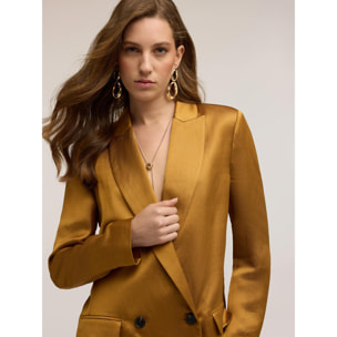 Motivi - Chaqueta estructurada de doble botonadura en mezcla de lino - Amarillo