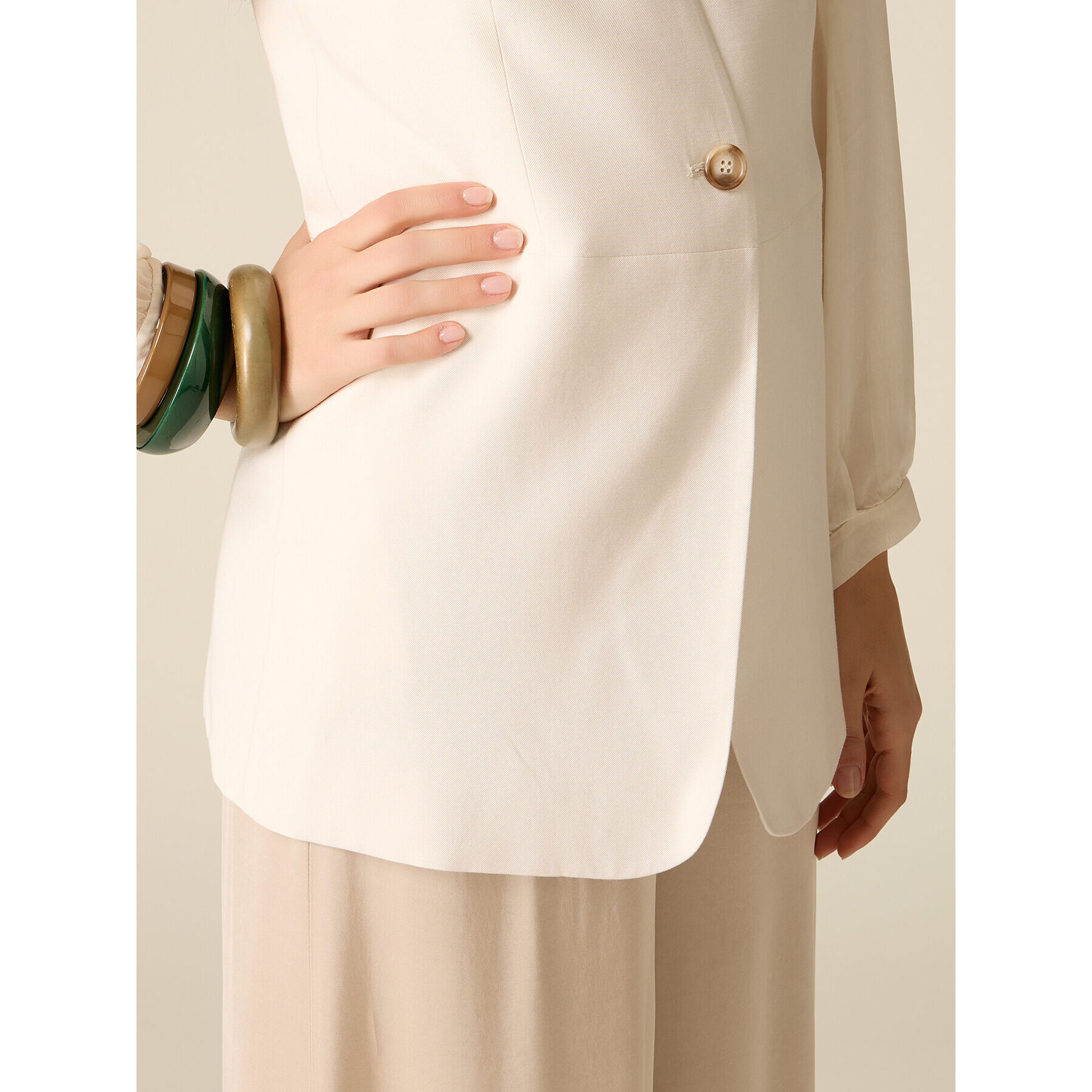 Oltre - Gilet sartoriale misto viscosa - Bianco