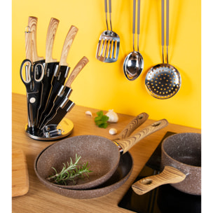 Padella 24 cm Excelsa – Wood & Stone, Alluminio Beige