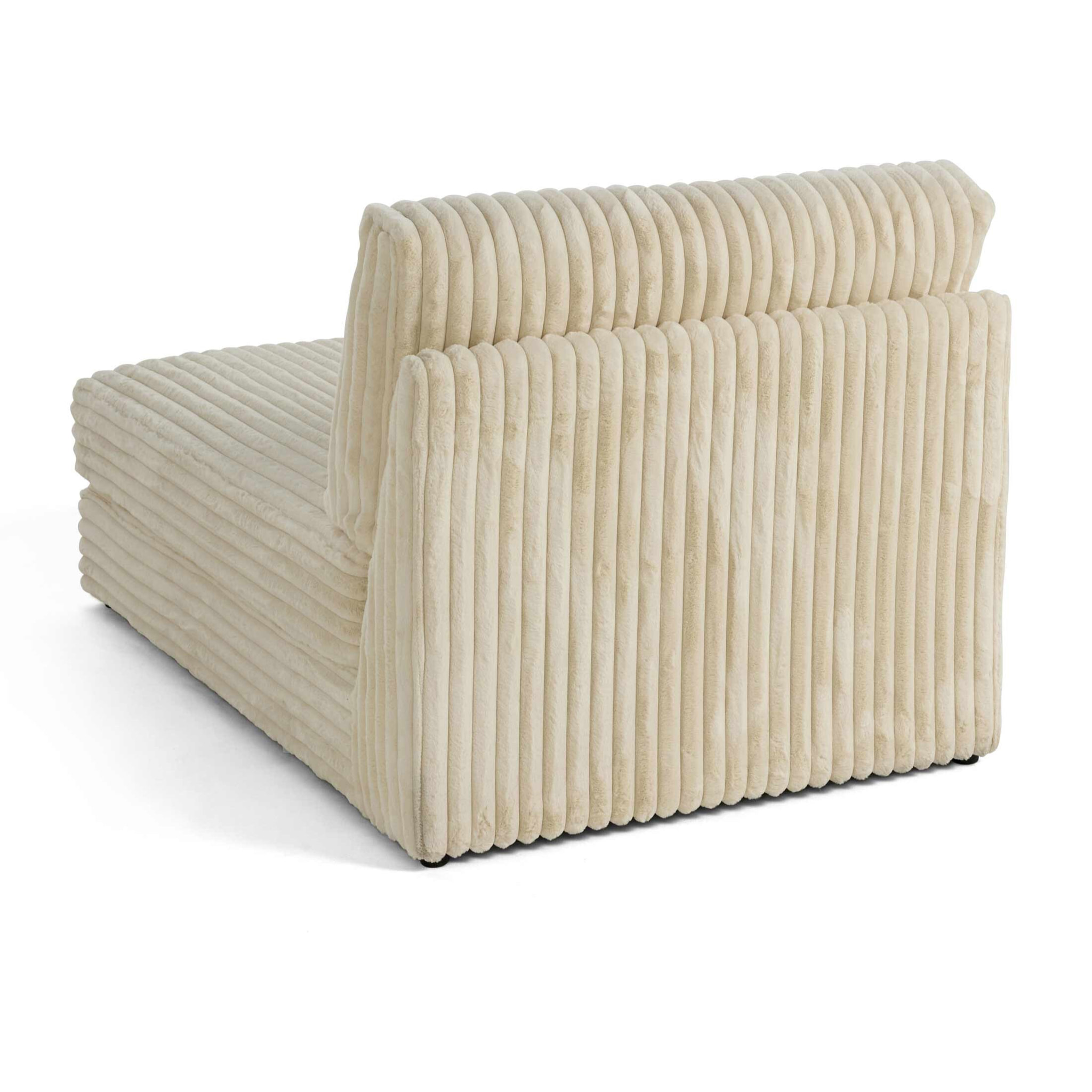 Jasper - module méridienne - en fausse fourrure côtelée - Beige