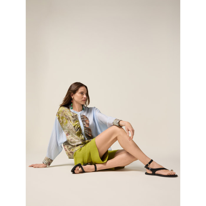 Oltre - Bermudas de mezcla de lino - Verde
