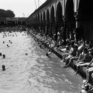 Tableau Paris - Piscine Deligny Toile imprimée