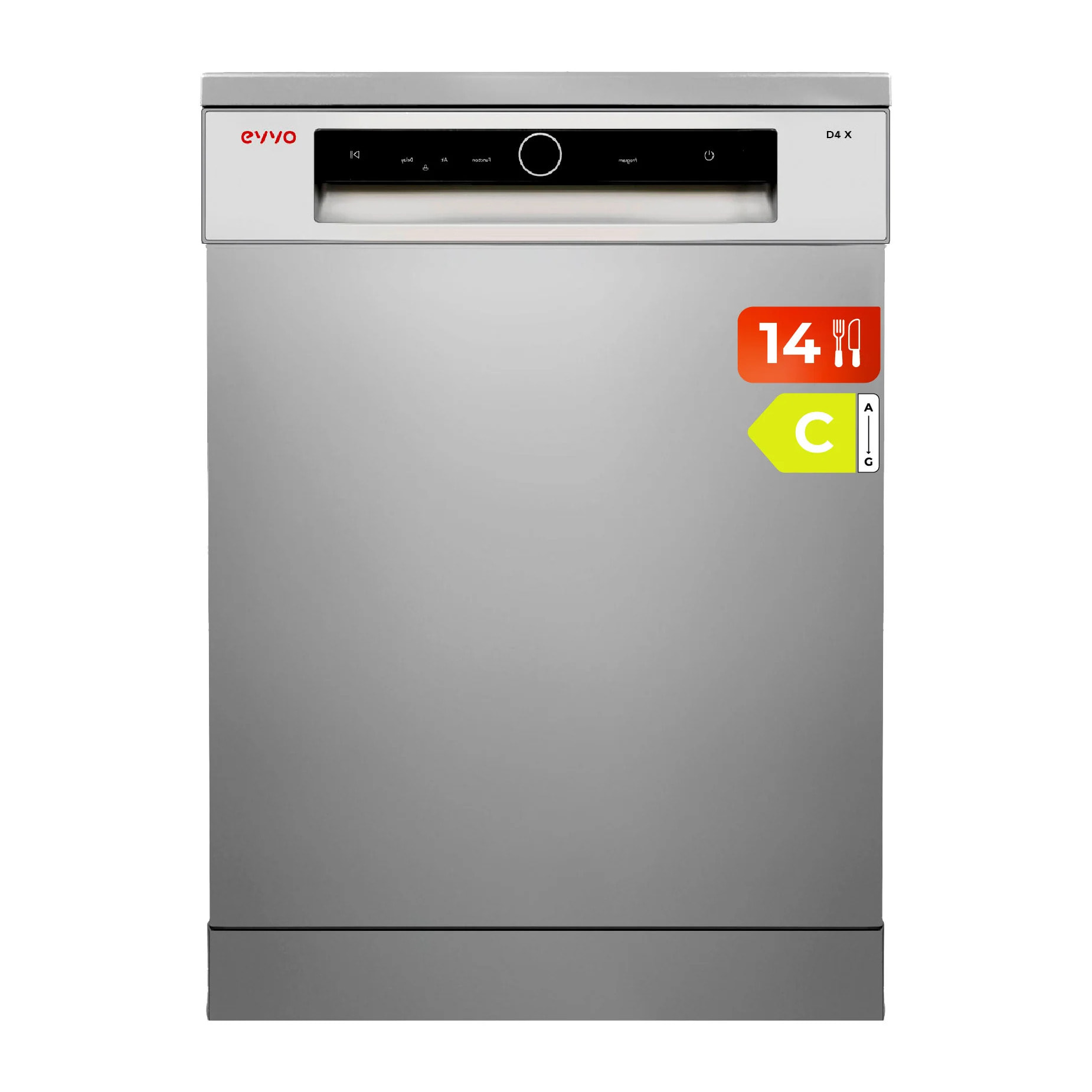 Lavavajillas EVVO D4X, 14 Cubiertos, 8 Programas, Inox, Ancho 600 mm