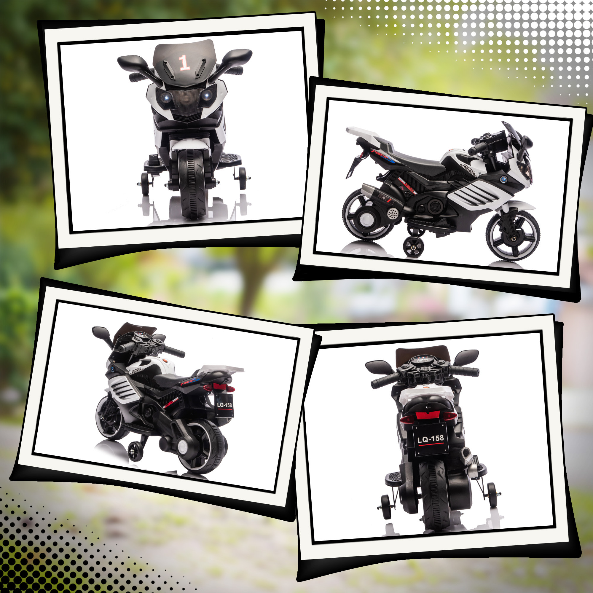 Moto Eléctrica para Niños 6V, Moto Eléctrica Infantil con Ruedas de Apoyo, Música, Faro, para Niños de 18-36 Mesas, Blanco