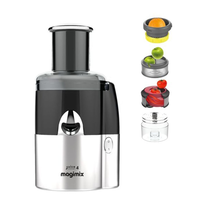 Extracteur de jus MAGIMIX 18083F Juice Expert 4 Chrome et Noir
