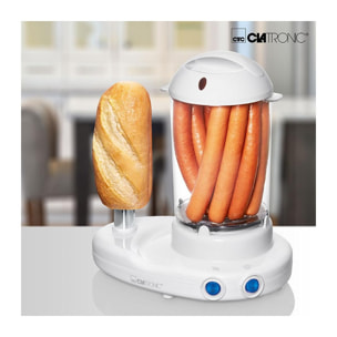 Machine à Hot Dog et Cuiseur à oeufs Clatronic HDM 3420 EKN Blanc