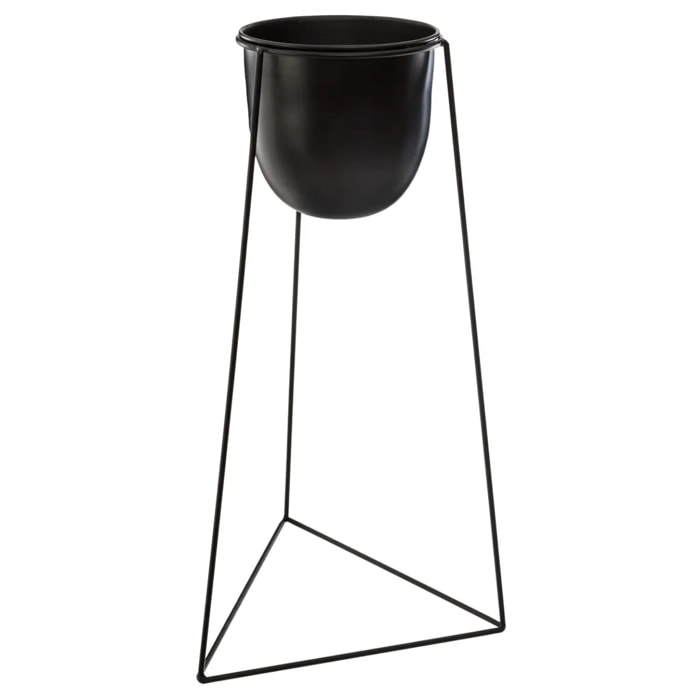 Set de 2 pots métal noir