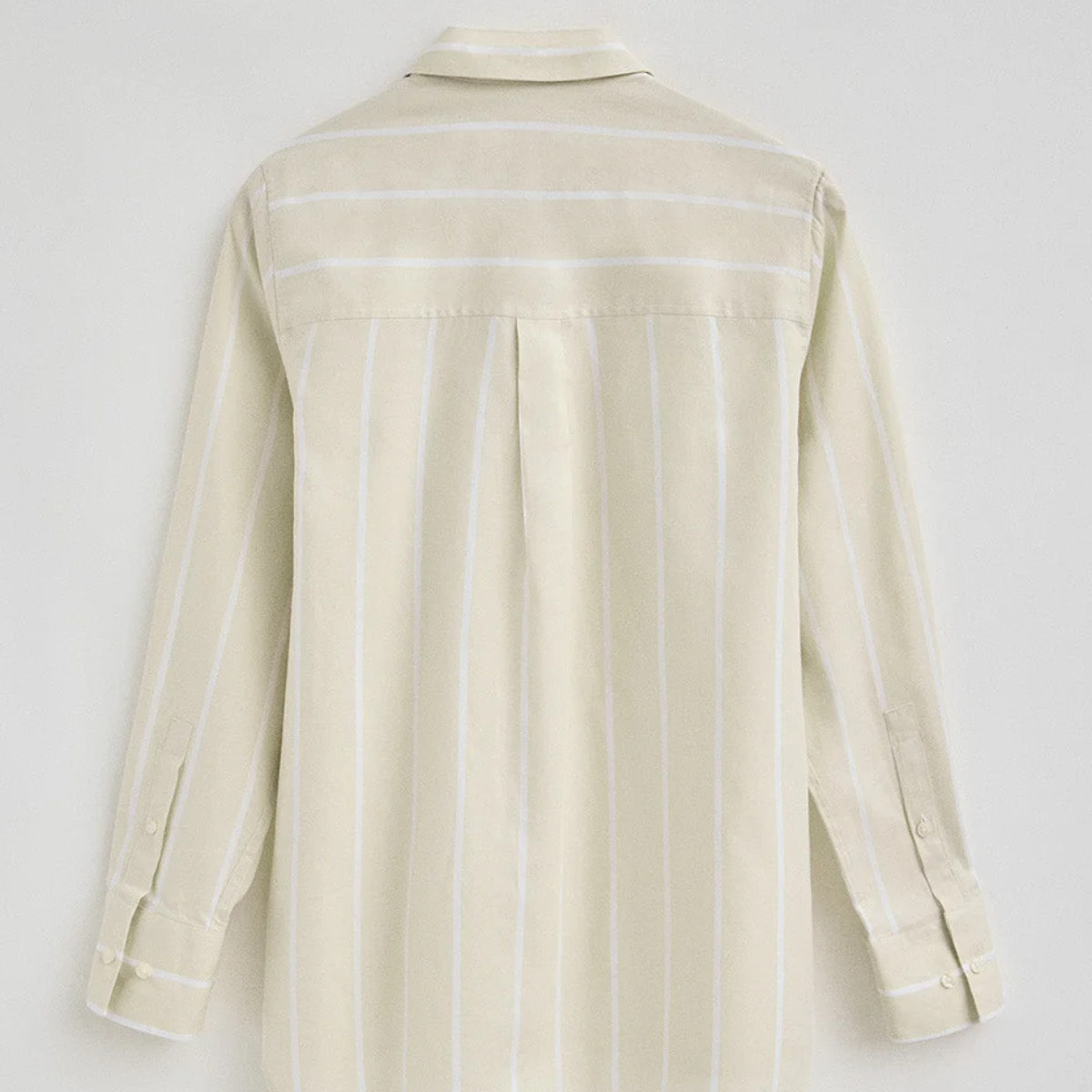 Camisa de rayas beige de corte relajado con logo Rigby Go