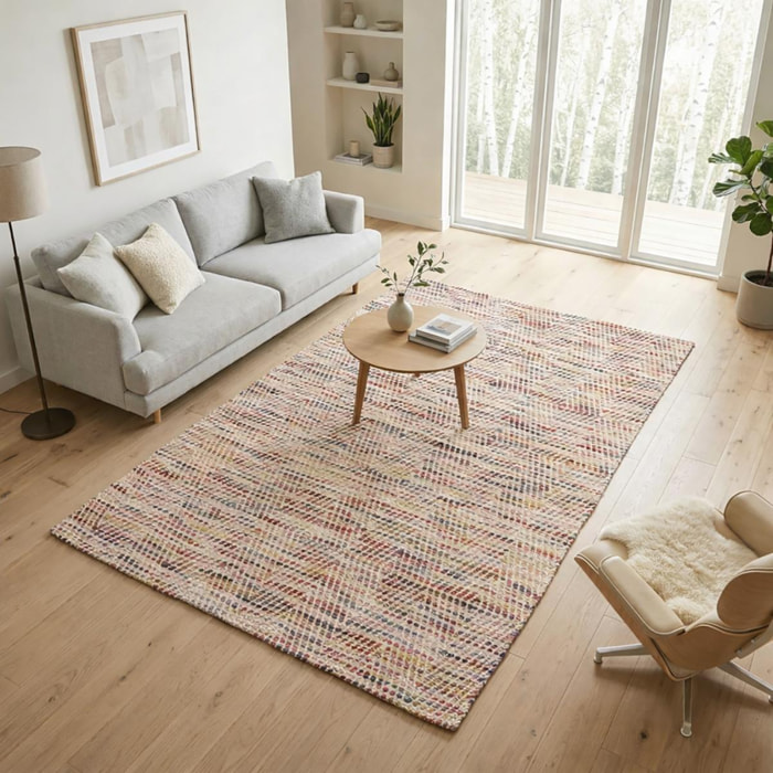 Tapis kilim fait à la main en laine motif ethnique JISO