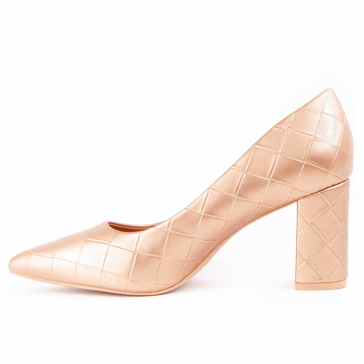 Zapato De Tacón - Dorado - Altura: 8 Cm