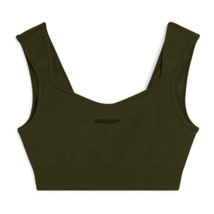Top sportivo seamless con scollo a cuore e supporto leggero