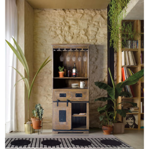 Muebles Bar de Madera de Mango 75 Cm Estilo Industrial