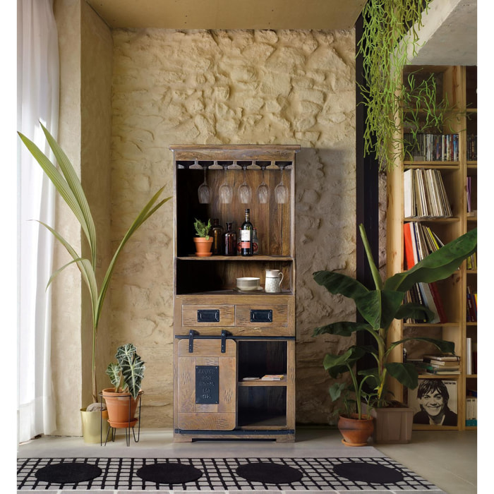 Muebles Bar de Madera de Mango 75 Cm Estilo Industrial