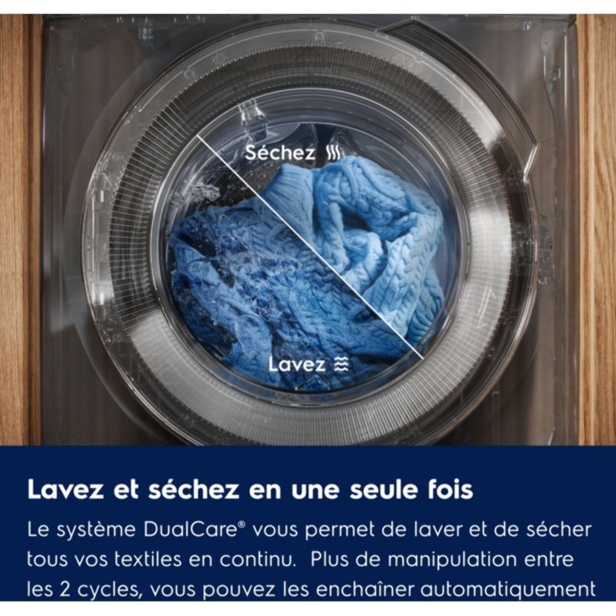 Lave linge séchant hublot ELECTROLUX EW7W4951EB - 9/6 kg - 1600 tr/min - Classe E - Moteur Inverter - Connecté