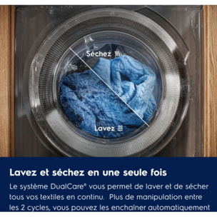 Lave linge séchant hublot ELECTROLUX EW7W4951EB - 9/6 kg - 1600 tr/min - Classe E - Moteur Inverter - Connecté
