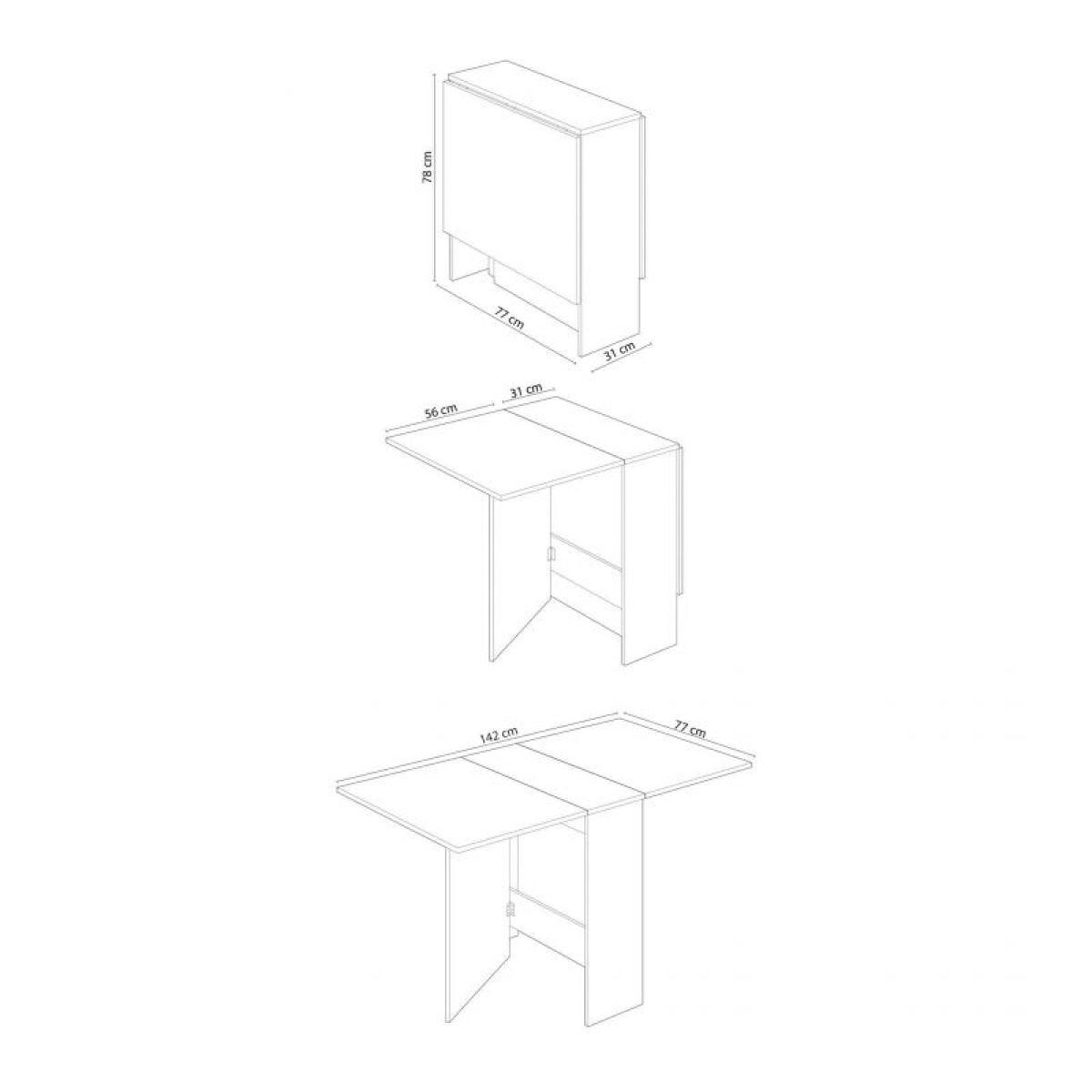 Mesa de comedor Fly Blanco Artik (Blanco Mate) - Roble Canadian