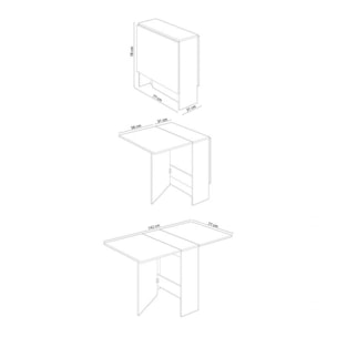 Mesa de comedor Fly Blanco Artik (Blanco Mate) - Roble Canadian