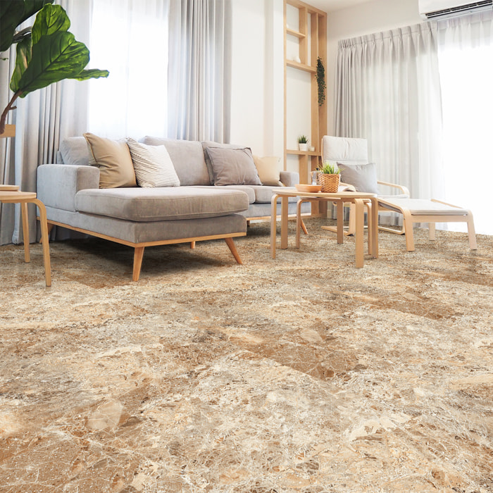 Revêtement sticker sol - MARBRE DE ANCÔNE - Rouleau adhésif Protection Anti-dérapant