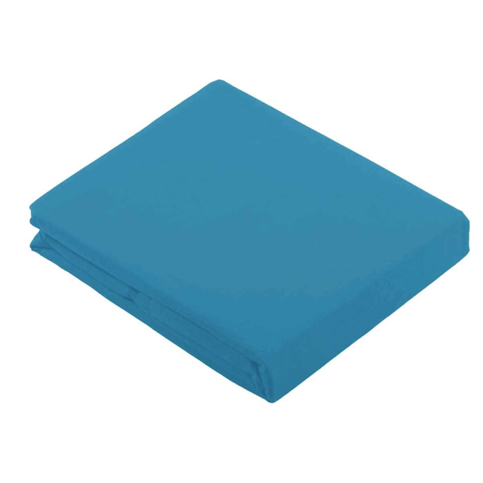 Drap Plat Uni en 100 % Coton - Bleu Outremer