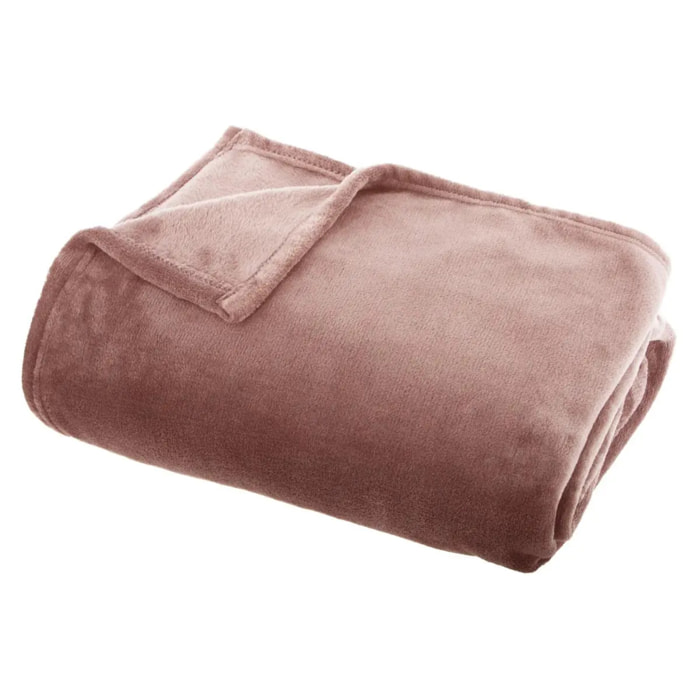Plaid flanelle rose 125x150cm