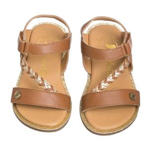 Sandalia moka para NIÑA en piel