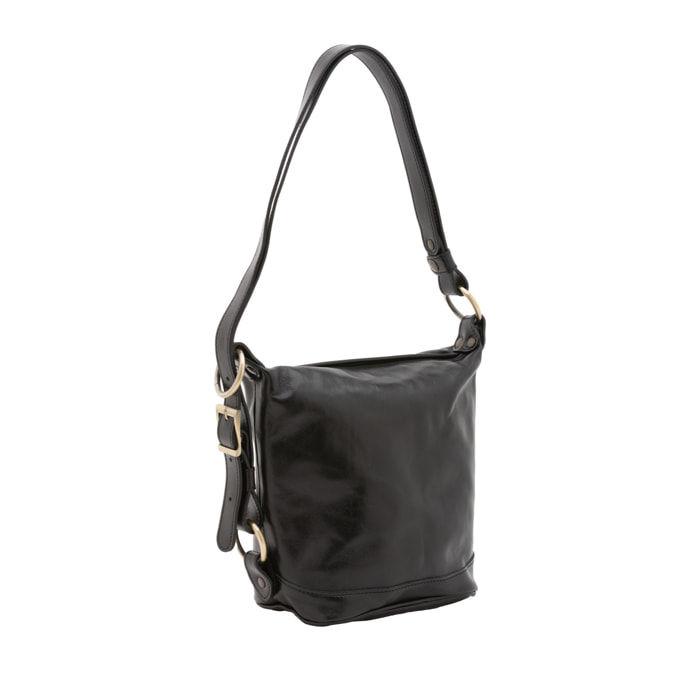 Borsa a secchiello da donna - Modello False - Vera pelle - 25.0 x 28.0 x 14.0 cm
