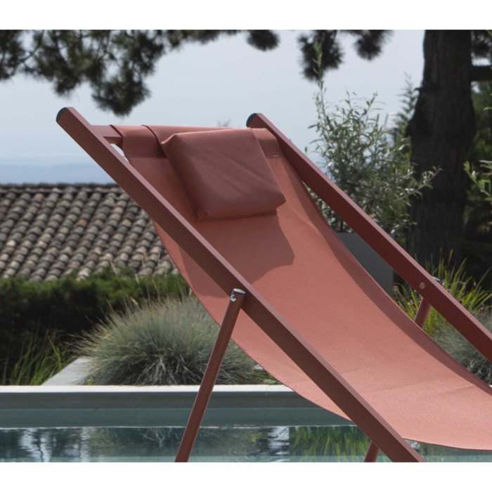 Lot de 6 chiliennes en acier - terracotta - PAROS