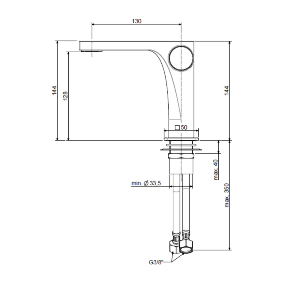 Mitigeur de lavabo chromé SAT Evolution sans vidage  (SATBSEVO271)