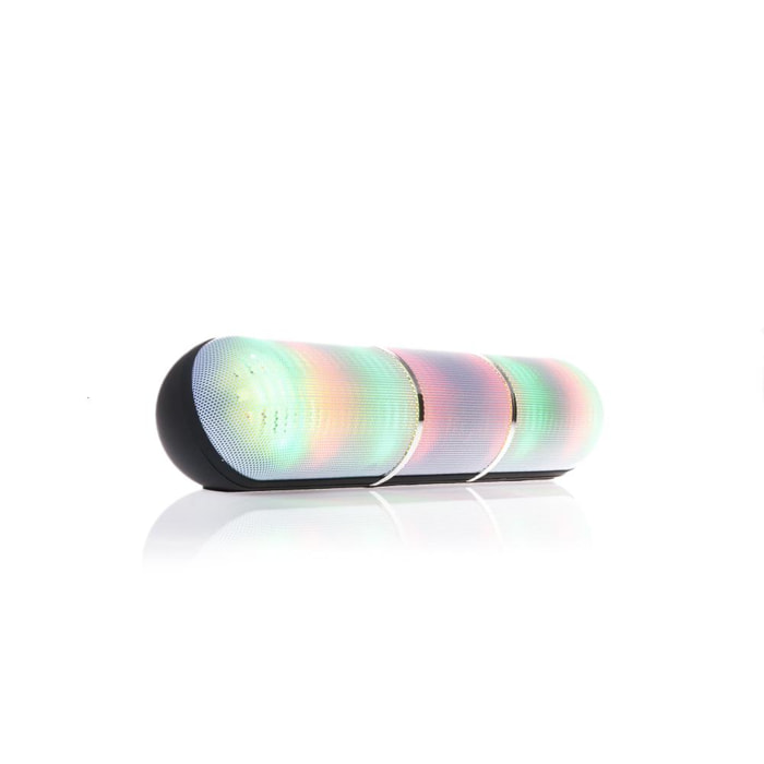 Altavoz bluetooth alargado con luces de colores